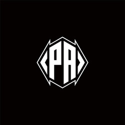 PA Monogram Shield Logo Template vector image