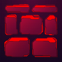 red futuristic hud or ui elements sci-fi user vector image