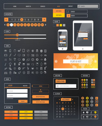 Responsive UI Kit - Web Icons & Templates vector image
