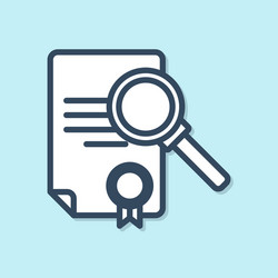 blue line document with search icon isolated vector image