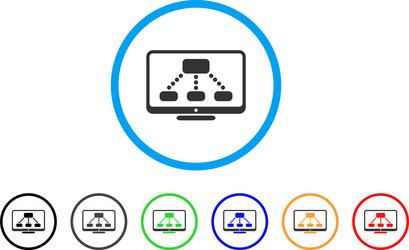 hierarchy monitor rounded icon vector image