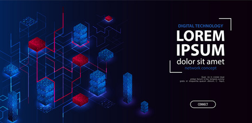 Isometric big data flow processing concept cloud vector