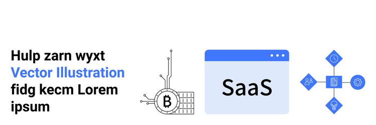 saas and blockchain technology with cryptocurrency vector image