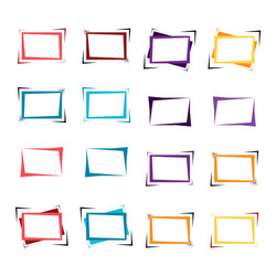 set of bright frames for text or banner vector image