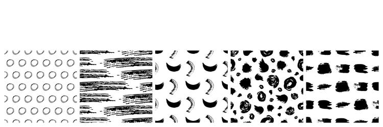 set of seamless patterns with scribble smears vector image