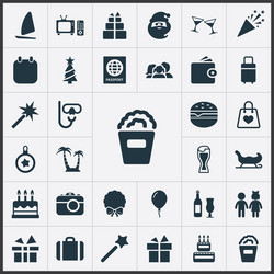 Set of simple icons element vector