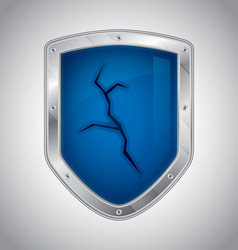 Broken security shield vector