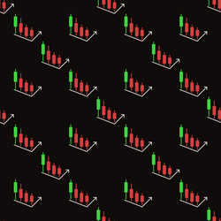 candlestick chart element with arrow margin vector image
