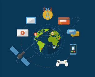 Global Networking Icons - Connection vector image
