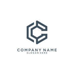 Initial letter c or cc logo design template Vector Image