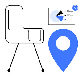 office chair pie chart with data insights vector image