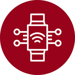 smart wearables line circle style icon design vector image