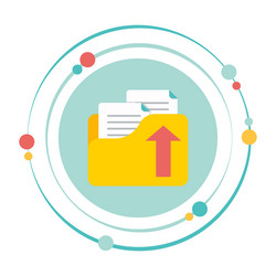 uploading computer file folder icon vector image