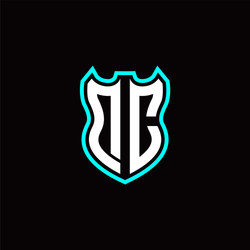 d c initial logo design with shield shape vector image