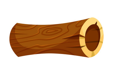 Hollow log and old wood as landscape element vector