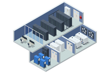 isometric network computing technologies digital vector image