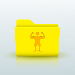 Yellow folder on blue background eps10 vector