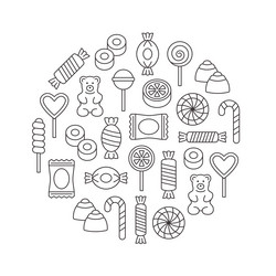 candy card circle line template Vector Image