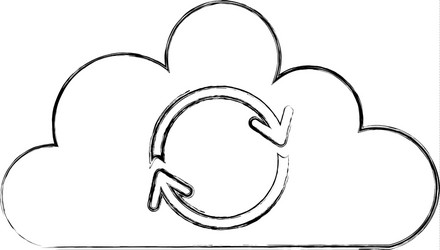 cloud sync refresh backup computing data icon vector image