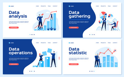 data analysis landing page statistical analyst vector