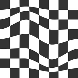 Distorted chess board background checkered vector