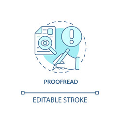 proofread blue concept icon vector