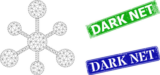 scratched dark net stamp imitations and triangular vector image