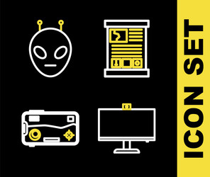 set line game guide computer monitor mobile vector image