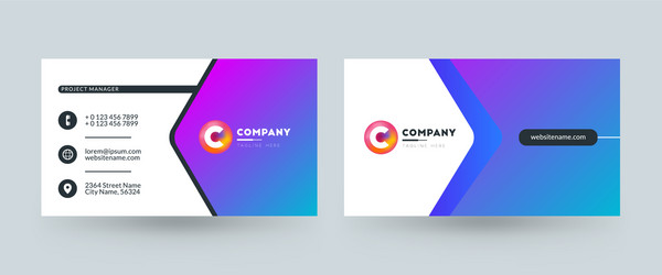 double sided business card template layout vector