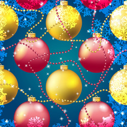 New year pattern with christmas ball sparkles vector