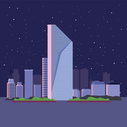 Skyscraper urban city town sky background vector