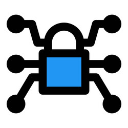 to secure data encryption locks are utilized vector image