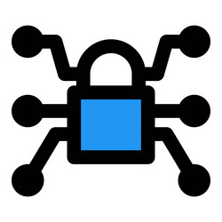 To secure data encryption locks are utilized vector