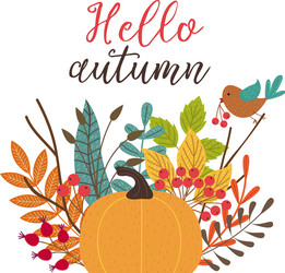 Autumn Greetings Card Vector Image