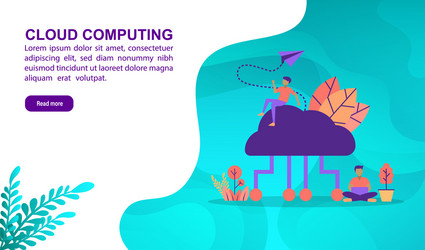 cloud computing concept with character template vector image