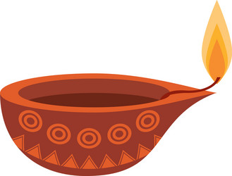 Indian traditional lamp icon cartoon vector