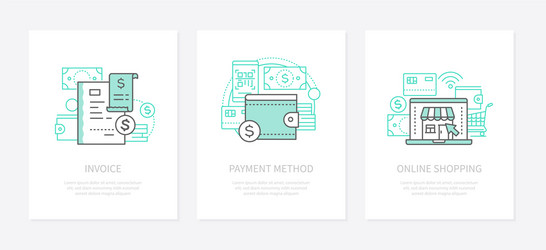 banking operation - line design style icons set vector image