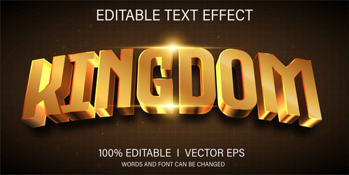 kingdom text effect with modern style design vector image