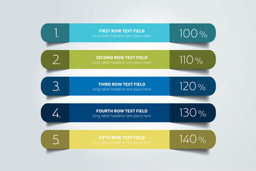 table chart schedule design template with 5 row vector image