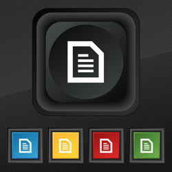 text file document icon symbol set of five vector image