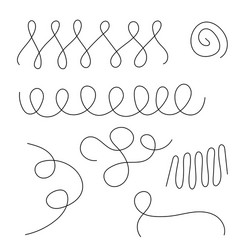 abstract thin curly lines in random order vector image