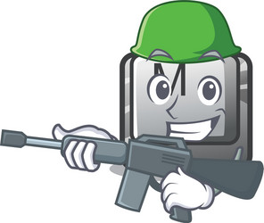 army button m on a keyboard mascot vector image