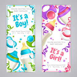 baby shower vertical banners vector