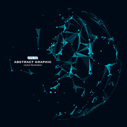 dot line and surface consisting of abstract graph vector image