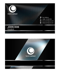 Black business card template vector