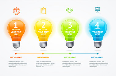 business infographic electric light bulb banner vector