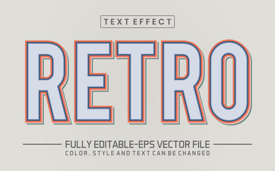 retro font text effect editable vector image