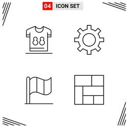 4 icons line style grid based creative outline vector image