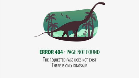 404 error with dinosaur page not found ui ux vector