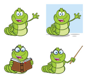 Book worm character set 2 collection vector